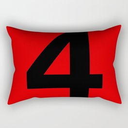 Number 4 (Black & Red) Rectangular Pillow