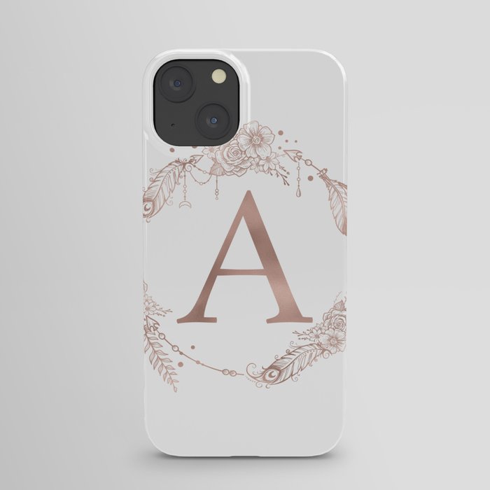 pale Directly Kills Letter A Rose Gold Pink Initial Monogram iPhone Case by Nature Magick |  Society6