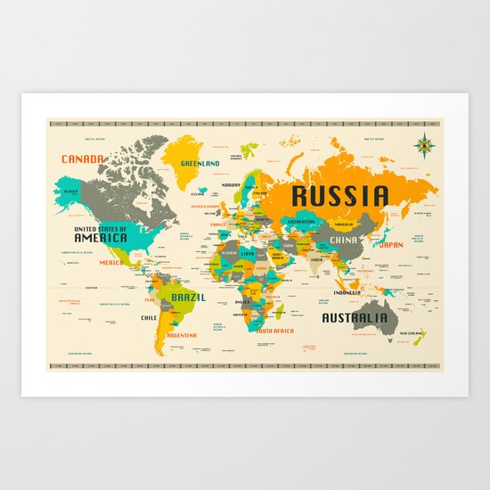 WORLD MAP Art Print