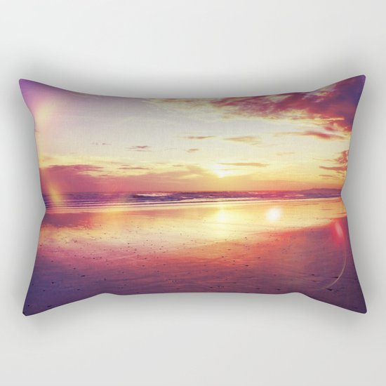 Tropical sunset on a calm beach Rectangular Pillow