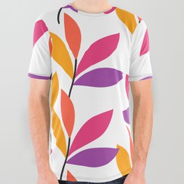 Multicolor leaves pattern! All Over Graphic Tee