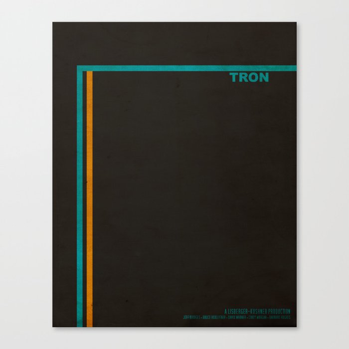 "Tron" Film Inspired Vintage Movie Poster Canvas Print