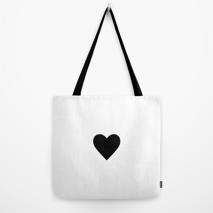 Black Heart Large Tote Bag