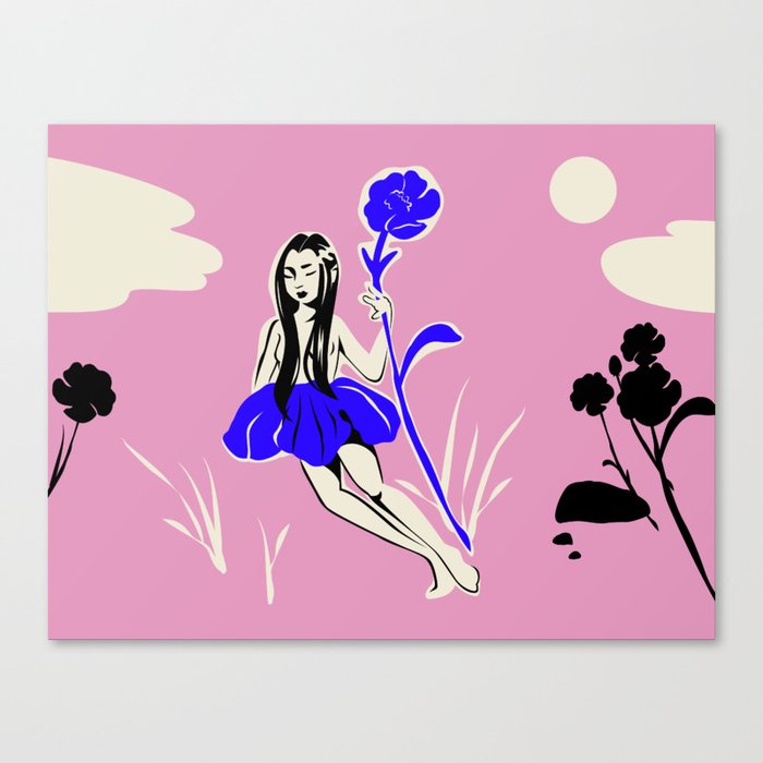 Storybook flower princess Canvas Print