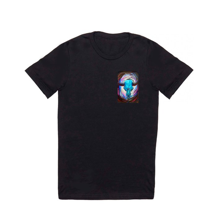 Blue Bison Skull T Shirt