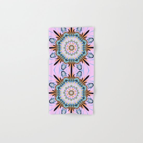 Decorative fantasy flower with a pastels heart Hand & Bath Towel
