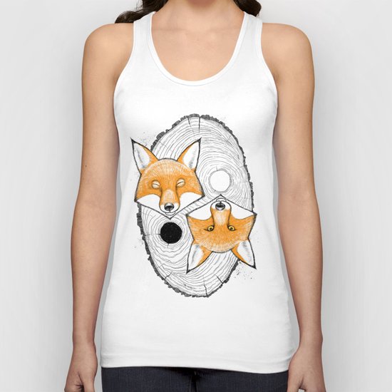 yin yang fox Unisex Tank Top