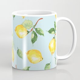 Lemons on a sky blue background Coffee Mug