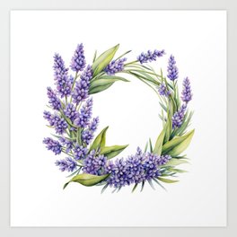 Lavender Wreath Art Print