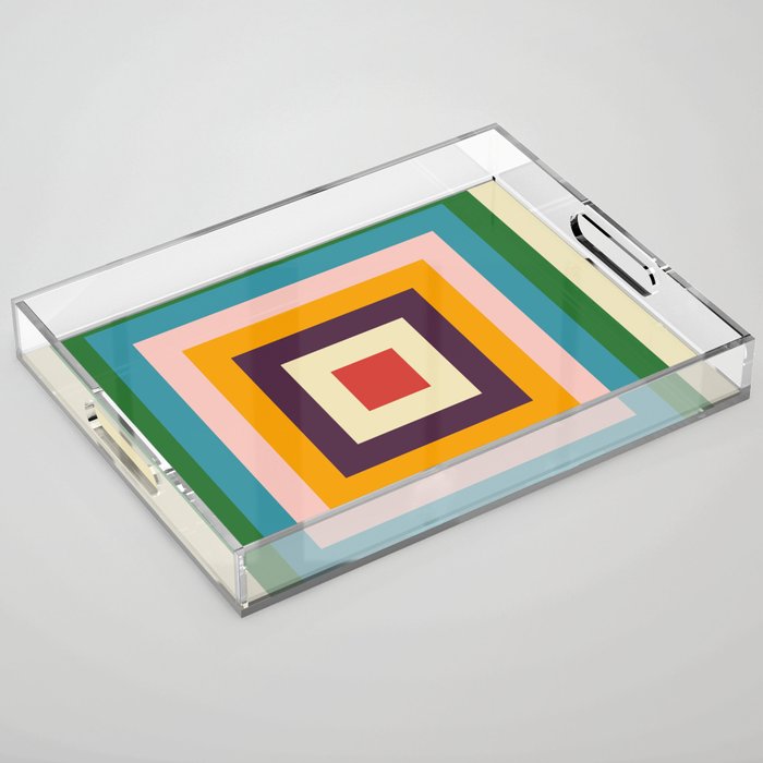 Retro Colored Square Space Acrylic Tray