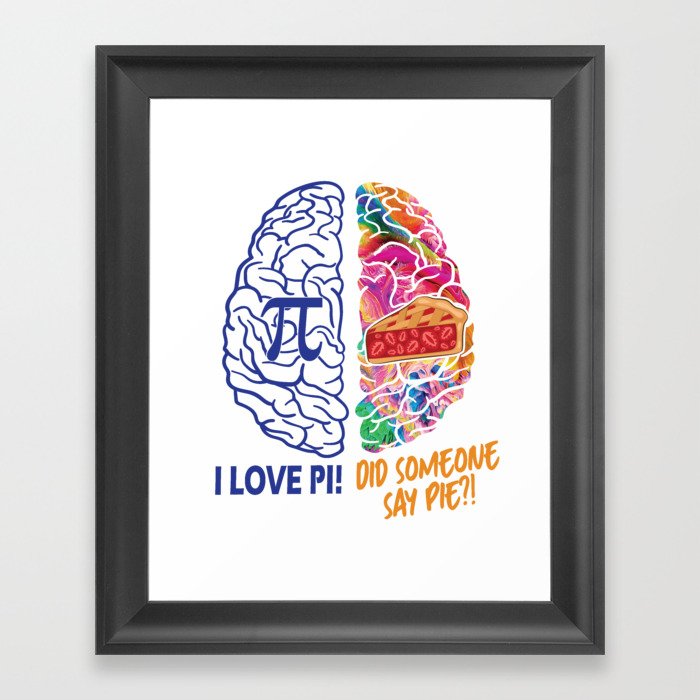 Left Brain Right Brain Pi Framed Art Print