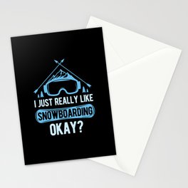 Funny Snowboard Snowboarding Stationery Card