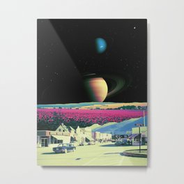Saturn Springs - Retro Futurism, Sci-Fi Aesthetic Collage Metal Print