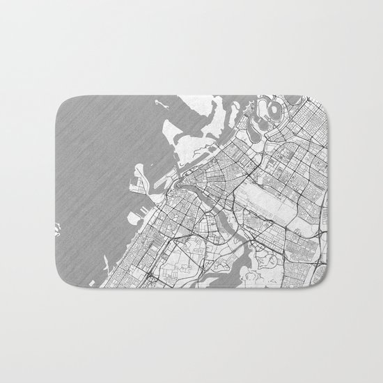 Dubai Map Line Bath Mat