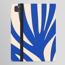 Maldives Abstract Botanical Pattern in Bright Blue and Cream iPad Folio Case