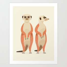 Whimsical Meerkats Art Print