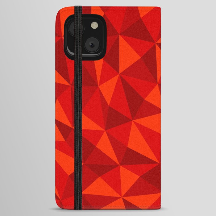 Red Triangle Pattern iPhone Wallet Case