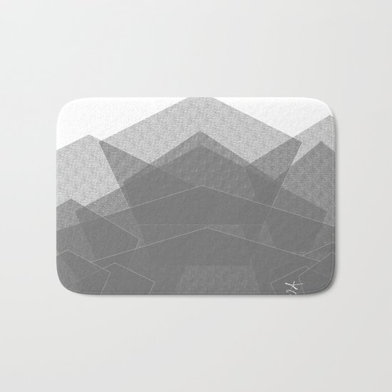 White Winter Skiing Mountain Climbing Bath Mat