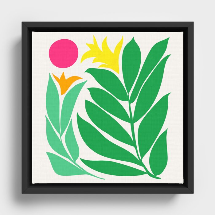 Sunshine State Floral / Tropical Pop Series Framed Canvas
