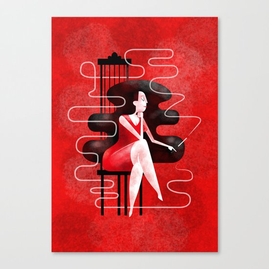 Smoky Red Canvas Print