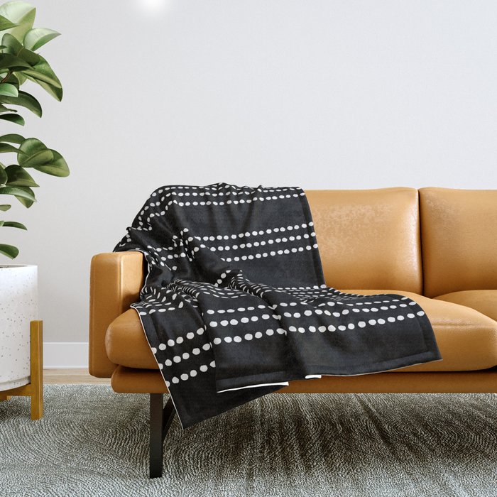 Spotted, African Pattern in Black and White Throw Blanket