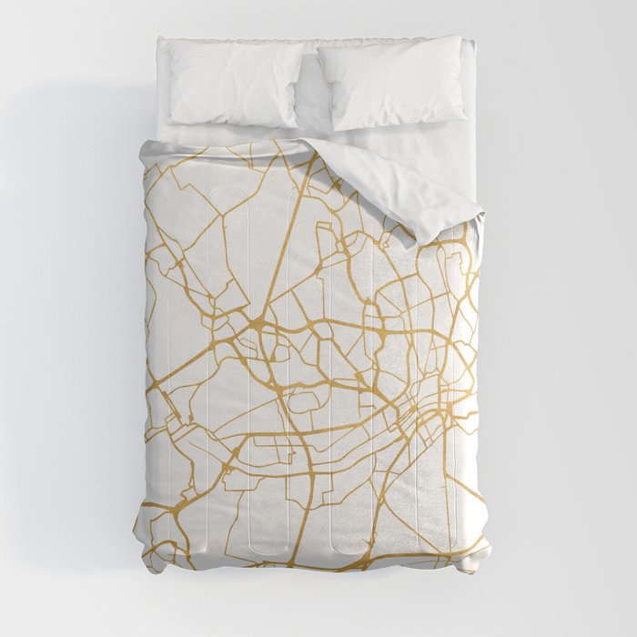 FRANKFURT GERMANY CITY STREET MAP ART Comforter