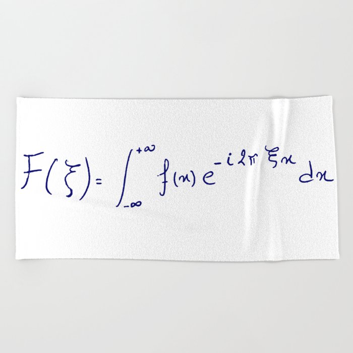 Fourier transform equation handwritten Beach Towel