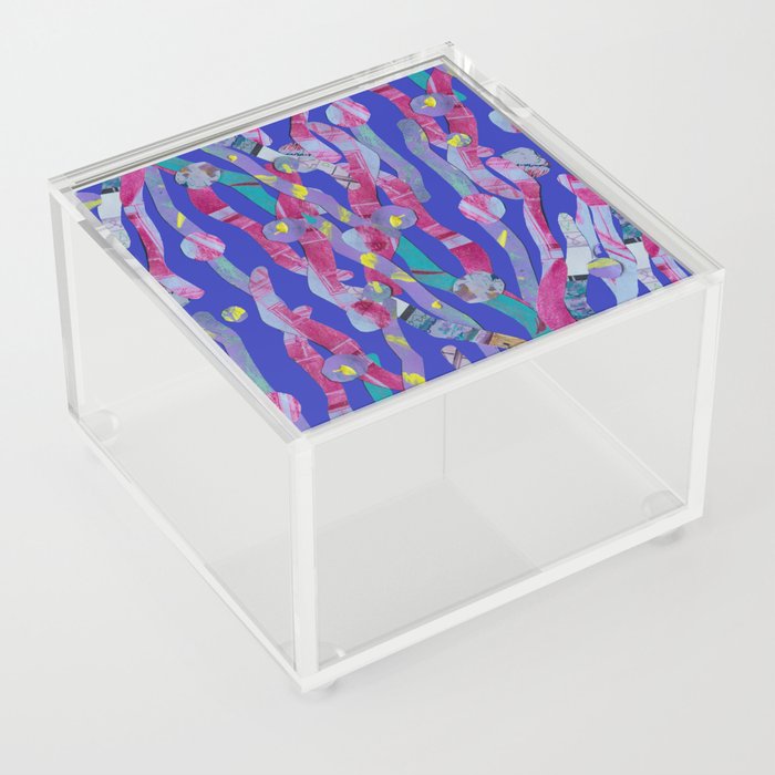 Squiggly Corals Collage Acrylic Box