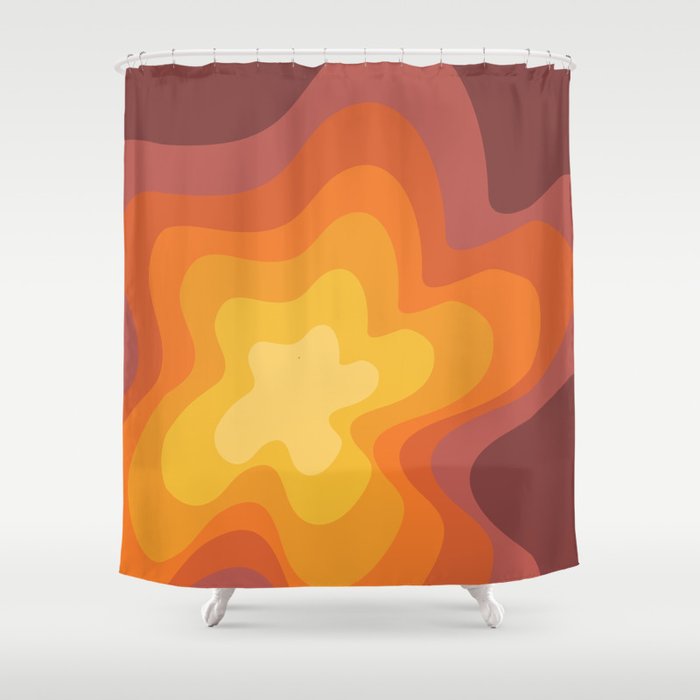 Colorful retro style swirl design 3 Shower Curtain