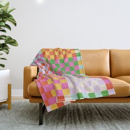 Happy patchwork Throw Blanket