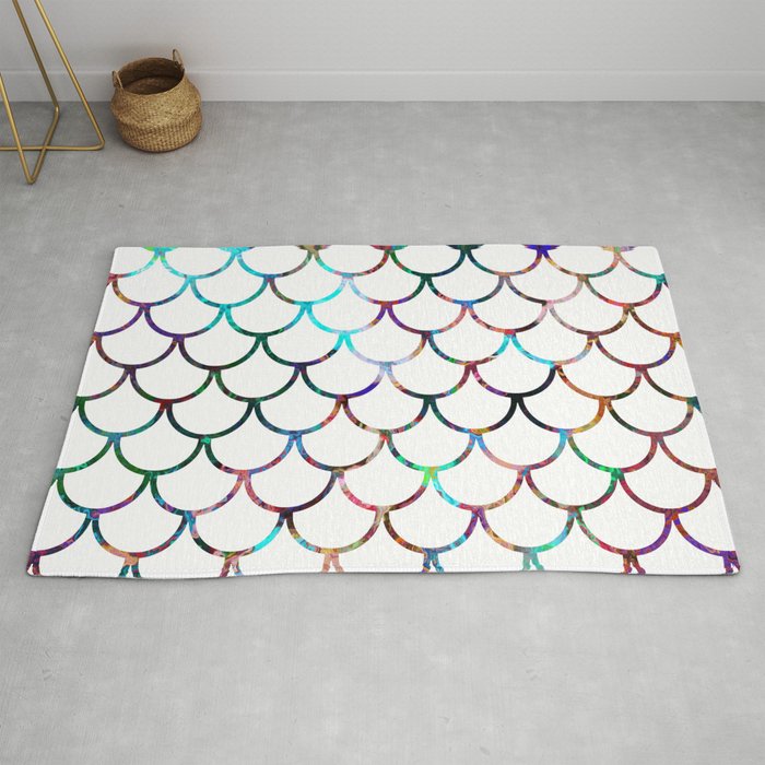 Fish Scales Rainbow Colors Rug By Jsdavies Society6