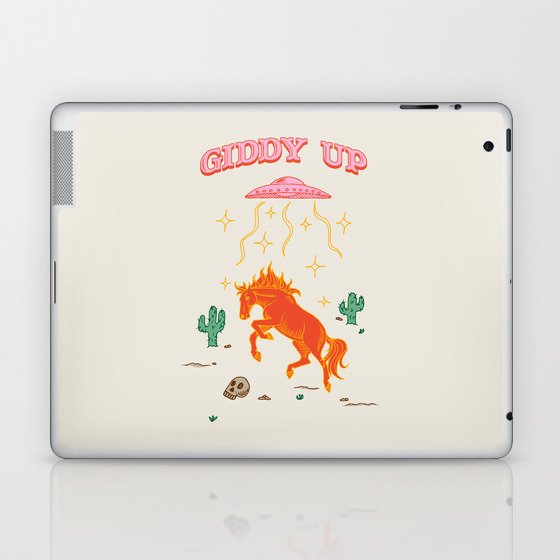 Giddy Up - Punny Desert Horse UFO Alien Abduction Laptop & iPad Skin