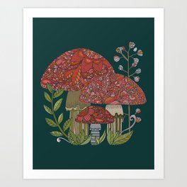 Forest of Mushrooms Art Print