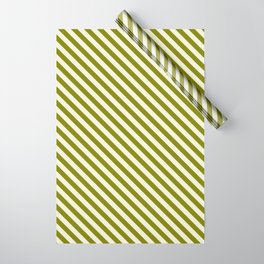 [ Thumbnail: Green & Beige Colored Striped/Lined Pattern Wrapping Paper ]