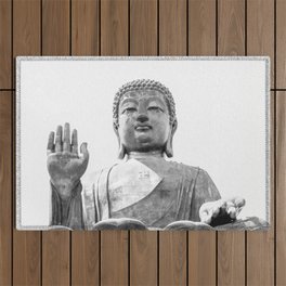 The Big Buddha in Black and White #decor #society6 #buyart Outdoor Rug