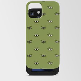 Sage green modern eyes pattern iPhone Card Case
