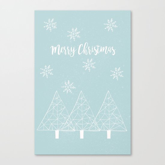 Merry Christmas Mint Canvas Print