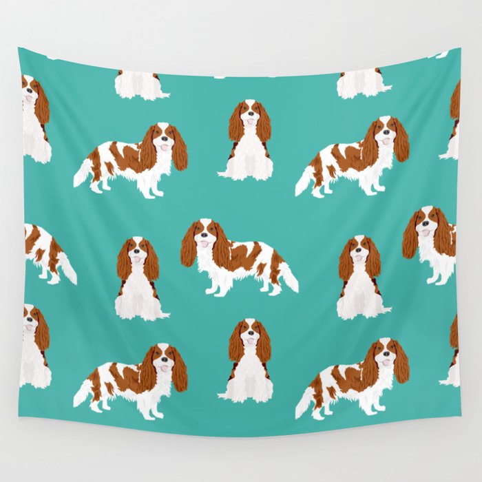 Cavalier King Charles Spaniel blenheim coat dog breed spaniels pet lover gifts Wall Tapestry