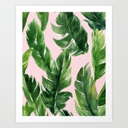 Watercolor Tropical Leaves Art Print