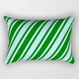 [ Thumbnail: Dark Green & Turquoise Colored Lined Pattern Rectangular Pillow ]