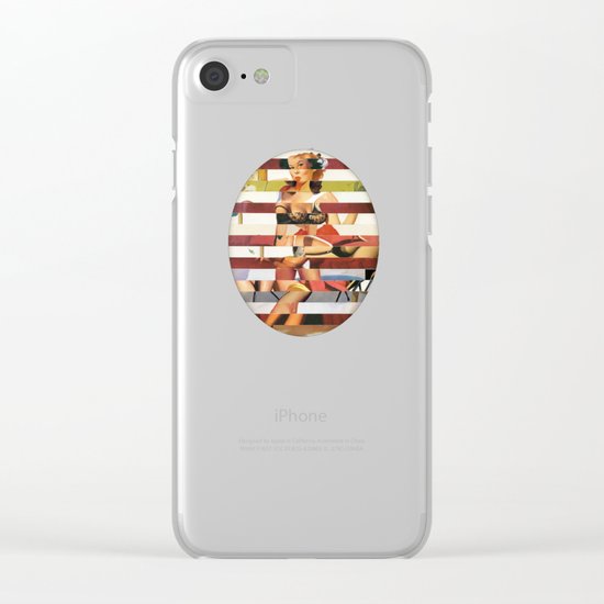 Glitch Pin-Up Redux: Britney Clear iPhone Case
