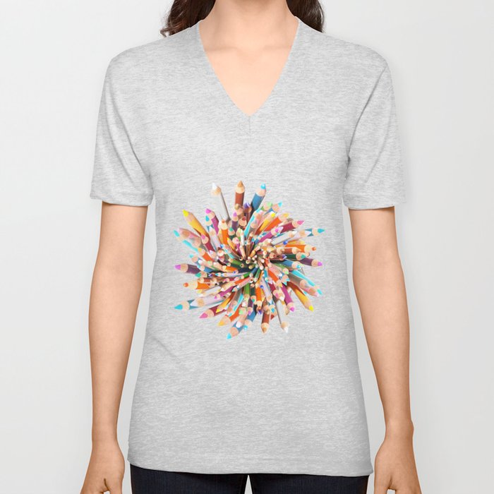 Pencil Kaleidoscope V Neck T Shirt