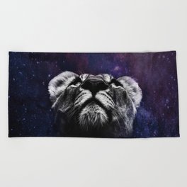 Galaxy Lion Beach Towel