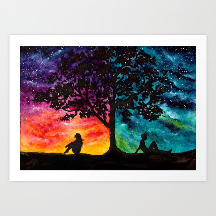 Two Different Worlds Art Print By Demasiadomar Society6