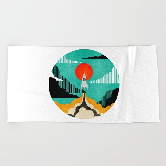 Spaceship F11 Beach Towel
