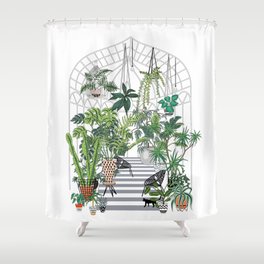 greenhouse illustration Duschvorhang