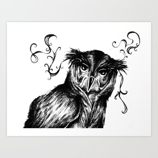 Abstract Owl Art Print