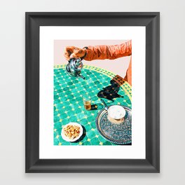 Chai, India Culture & People Painting, Exotic Travel Places Tea Bohemian Colorful Morocco Turkish Framed Art Print