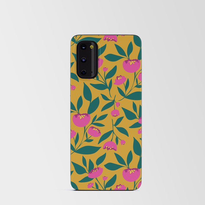 Bold and bright pink peony Android Card Case