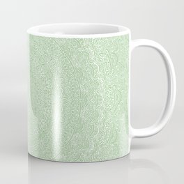 The Most Detailed Intricate Mandala (Green Olive Lime) Maze Zentangle Hand Drawn Popular Trending Mug